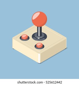 Retro Joystick-Gamepad-Symbol. Video-Spiel-Controller-Symbol. Isometrische Vektorgrafik