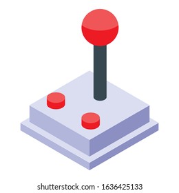 Retro joystick icon. Isometric of retro joystick vector icon for web design isolated on white background
