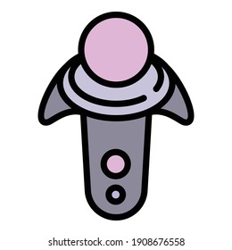 Retro joystick icon. Outline retro joystick vector icon for web design isolated on white background