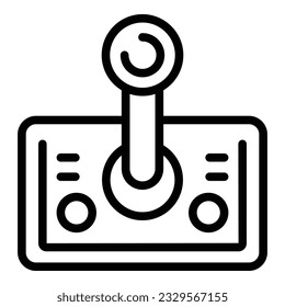 Retro joystick icon outline vector. Game machine. Button menu