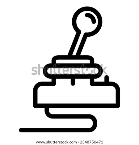 Retro joystick line icon. Game input pad vector illustration isolated on white. Game console outline style designed for and app. Eps 10.