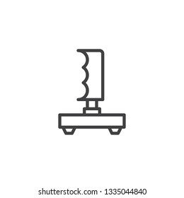 Retro joystick line icon. linear style sign for mobile concept and web design. Video game controller outline vector icon. Symbol, logo illustration. Pixel perfect vector graphics