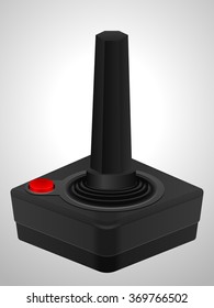 Retro joystick on a white background.