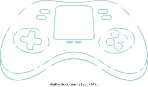  retro joystick with screen stroke vector
