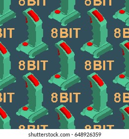 Retro Joystick steering pattern. Old Gamepad wheel for video game texturr. Game controller 8 bit background