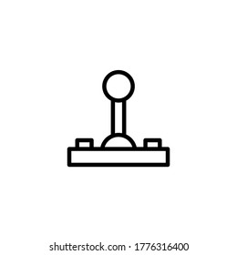 Retro joystick vector icon  in black line style icon, style isolated on white background