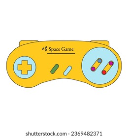 Retro joystick vintage game controller yellow