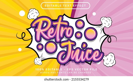 Retro Juice 3d Text Effect And Editable Text Effect