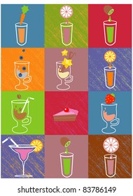 retro juice bar menu background