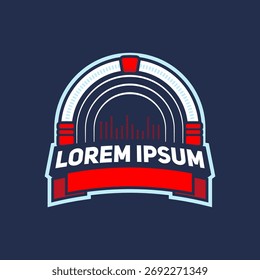 Insignia de logotipo de audio de Jukebox retro