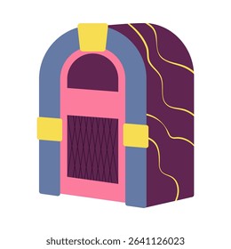 Retro jukebox flat Illustration. Vector Icon
