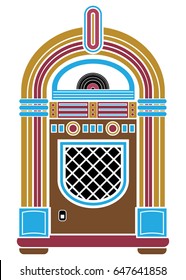 Jukebox Music Retro Vector Cartoon Illustration Stock Vector (Royalty ...