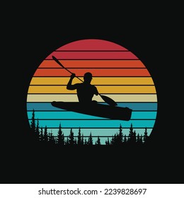 Retro kayak Kayaking funny t-shirt design
