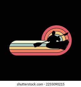Retro Kayak Kayaking Paddling svg