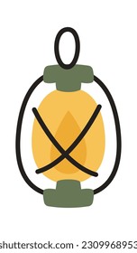 Retro Kerosene Lamp Vector Illustration