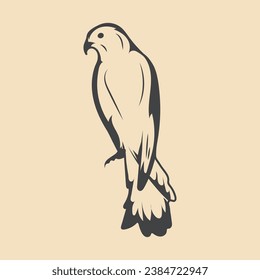Retro kestrel Bird vector Stock Illustration