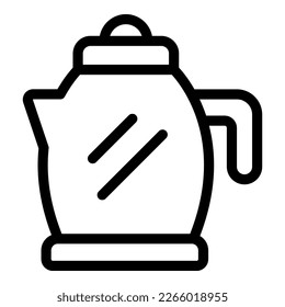Retro kettle icon outline vector. Electric teapot. Vintage steam