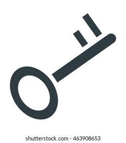 Retro Key Colored Vector Icon