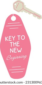 Retro Key pink hotel style keys.