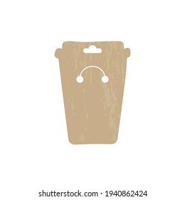 Tarjeta de taza de cierre de la pantalla del anillo de llaves retro. Diseño aislado del emblema de la cadena de claves