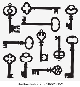 Retro keys background. vector illustration