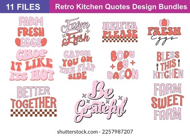 Retro Kitchen Quotes svg Bundle. Quotes about Retro Kitchen, Retro Kitchen cut files Bundle of 11 svg eps Files for Cutting Machines Cameo Cricut, Retro Kitchen Quotes