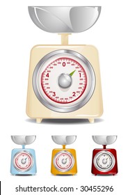 Retro Kitchen Scale Illustration (Global Swatches Included)