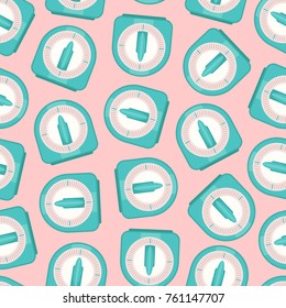 Retro kitchen timer seamless pattern. Vector illustration