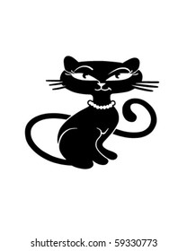 Retro Kitty - Clip Art