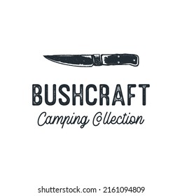 Retro knife on bushcraft print