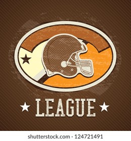 Retro label of American football. Vector illustration