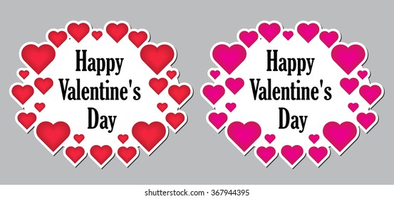 retro label around with heart for valentine's day greeting card