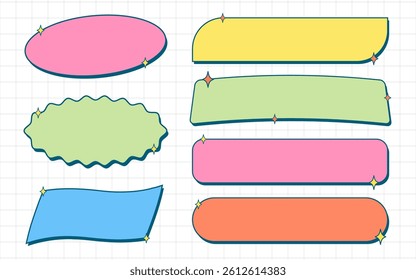 Retro Label Badge Aesthetic Balloon Element Shape Set