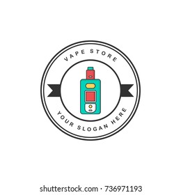 retro label badge color theme electric cigarette mod - vaporizer vector art