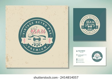 Retro Label Badge logo design for gentleman bar or cloth apparel