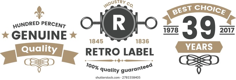 Retro label celebrating quality and 39 years of excellence in 1978 and 2017