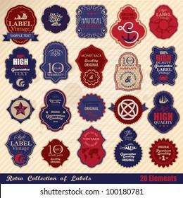 Retro label collection. Nautical theme