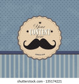 Retro label design. Old vector round retro vintage grunge label