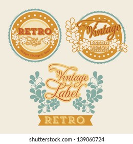 Retro label over beige background vector illustration