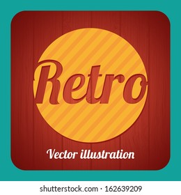 retro label over blue background vector illustration