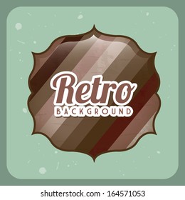 retro label over blue  background vector illustration  