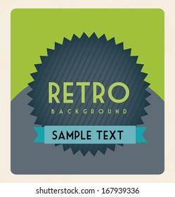 retro label over green  background vector illustration  