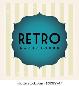 retro label over green  background vector illustration  