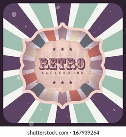 retro label over grunge background vector illustration  