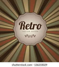 Retro label over lines vintage background vector illustration
