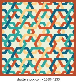 retro label over pattern background vector illustration
