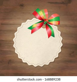 Retro Label With Ribbon, With Gradient Mesh, Vector Illustration