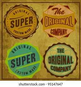 retro label style collection set