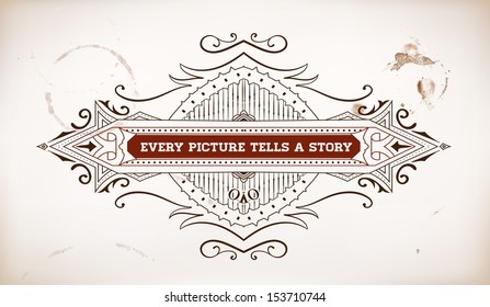 Retro label, Vector file. Coffee drops details 