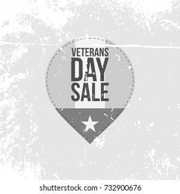 Retro Label with Veterans Day Sale Text